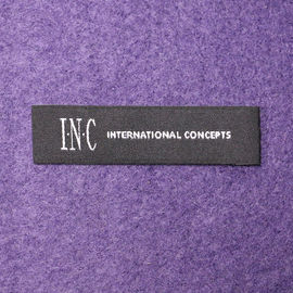 Polyester Woven Apparel Labels End Fold For Clothing , Sew On Name Tags