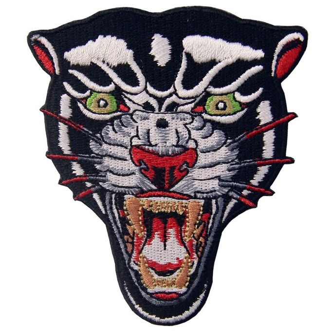Maschine gestickte Stoff-Ausweise nähen auf kundenspezifischem Tiger-Tier-Logo