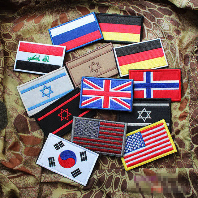 Militärflaggen-Gewohnheit stickte Ausweise, dekorative Flecken 3D für Kleidung